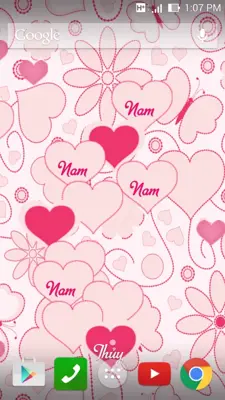 Text Heart Live Wallpaper android App screenshot 1